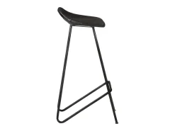 Juego de 4 taburetes de bar de cuero genuino negro
