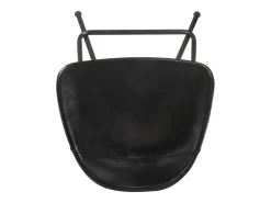 Juego de 4 taburetes de bar de cuero genuino negro
