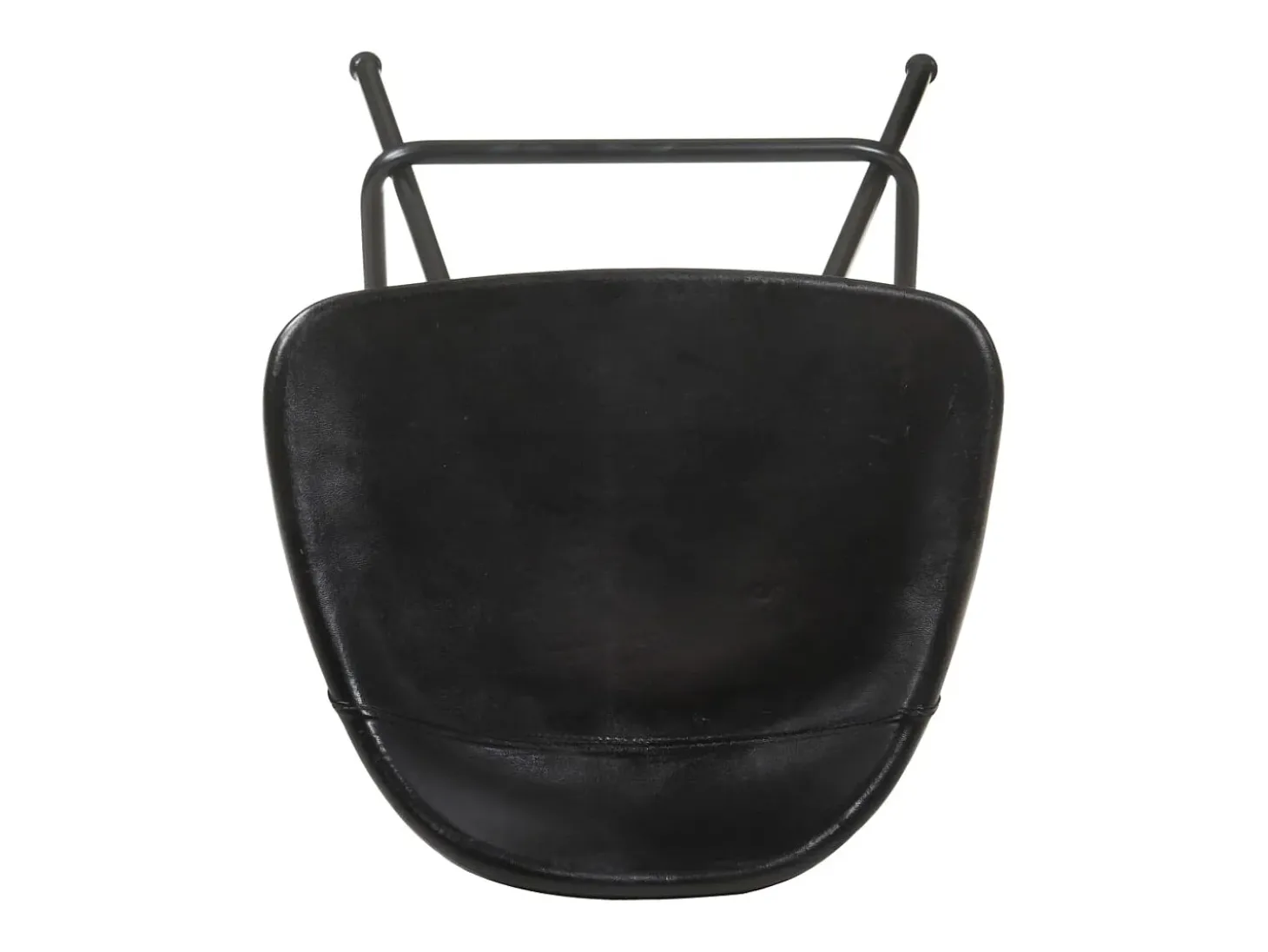 Juego de 4 taburetes de bar de cuero genuino negro