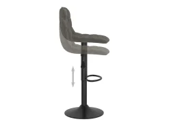 Juego de 2 taburetes de bar de terciopelo gris oscuro
