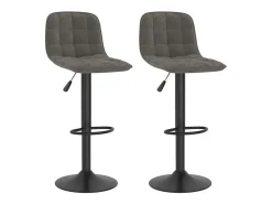 Juego de 2 taburetes de bar de terciopelo gris oscuro