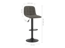 Juego de 2 taburetes de bar de terciopelo gris oscuro