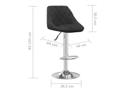 Juego de 2 taburetes de bar de terciopelo negro