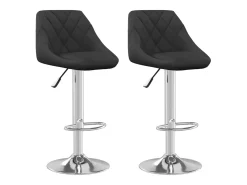 Juego de 2 taburetes de bar de terciopelo negro