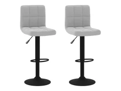 Juego de 2 taburetes de bar de terciopelo gris claro