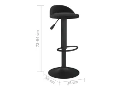 Juego de 2 taburetes de bar de terciopelo negro