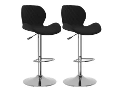 Juego de 2 taburetes de bar de terciopelo negro