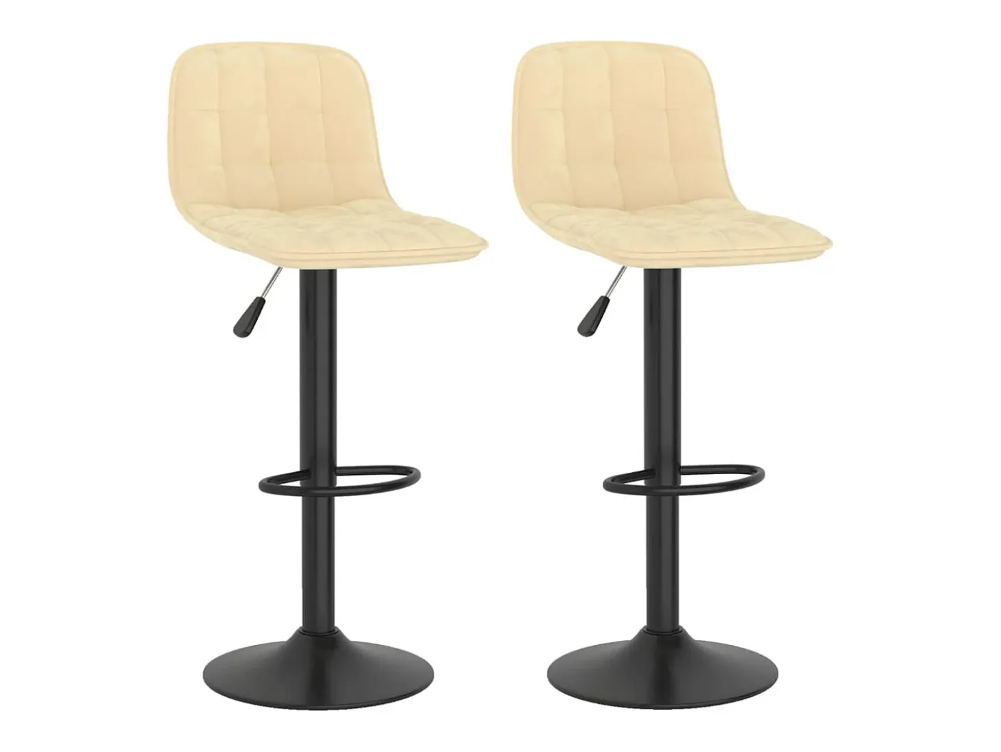 Juego de 2 taburetes de bar de terciopelo color crema