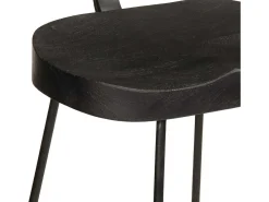 Juego de 2 taburetes de bar negros 49x43x103cm madera maciza de mango