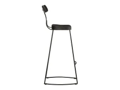 Juego de 2 taburetes de bar negros 49x43x103cm madera maciza de mango