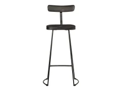 Juego de 2 taburetes de bar negros 49x43x103cm madera maciza de mango