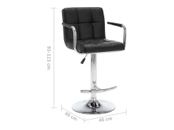 Juego de 2 taburetes de bar de piel sintética negra