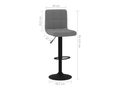 Juego de 2 taburetes de bar de terciopelo gris oscuro