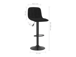 Juego de 2 taburetes de bar de terciopelo negro