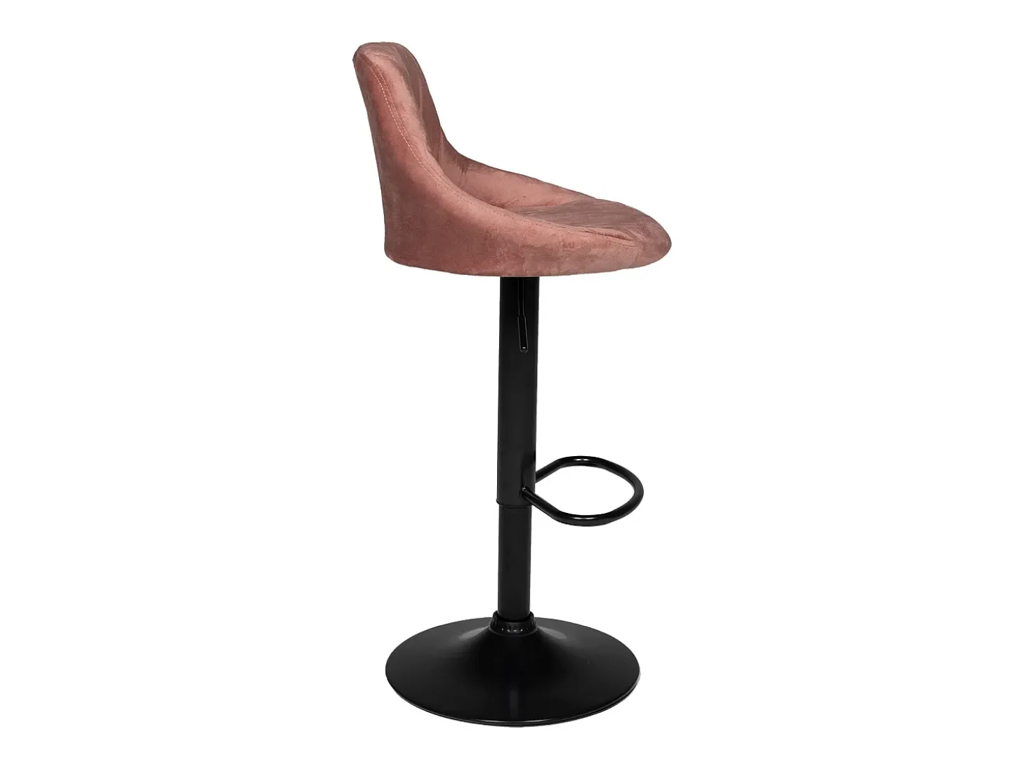 Juego de 2 taburetes de bar de terciopelo rosa ROBIN