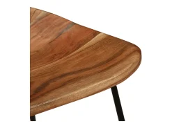 Juego de 2 taburetes de bar de madera maciza de acacia