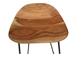 Juego de 2 taburetes de bar de madera maciza de acacia