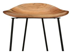 Juego de 2 taburetes de bar de madera maciza de acacia