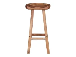 Juego de 2 taburetes de bar de madera maciza de acacia