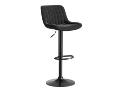 Juego de 2 taburetes de bar giratorios - altura ajustable y giro de 360° - terciopelo negro