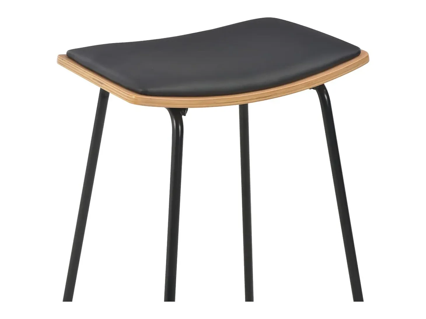 Juego de 4 taburetes de bar de piel sintética negra