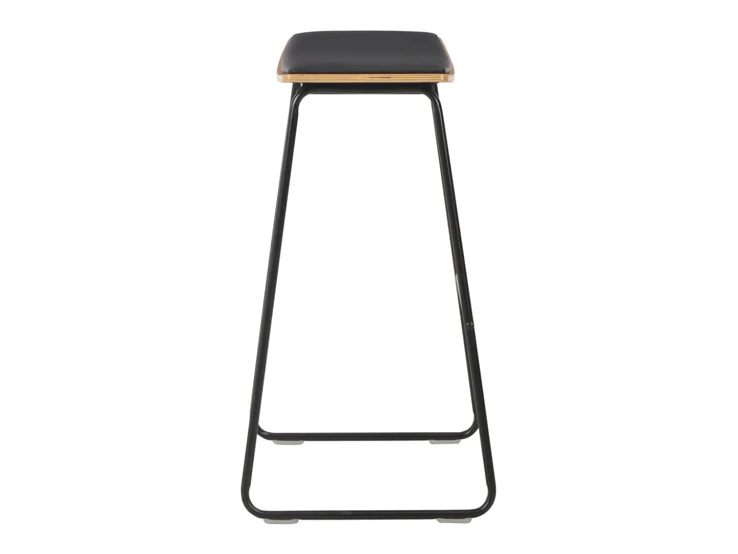 Juego de 4 taburetes de bar de piel sintética negra