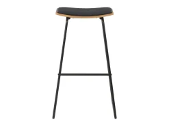 Juego de 4 taburetes de bar de piel sintética negra