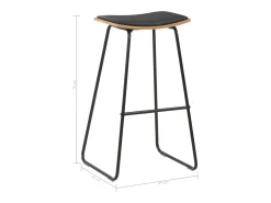Juego de 4 taburetes de bar de piel sintética negra