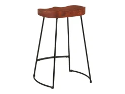 Juego de 2 taburetes de bar Gavin 45x40x63cm madera maciza de mango