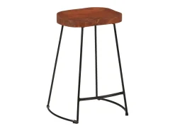 Juego de 2 taburetes de bar Gavin 45x40x63cm madera maciza de mango