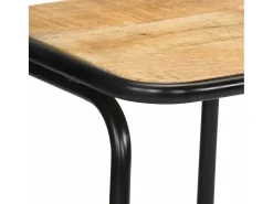 Juego de 4 taburetes de bar de madera maciza de mango en bruto