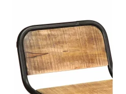 Juego de 4 taburetes de bar de madera maciza de mango en bruto