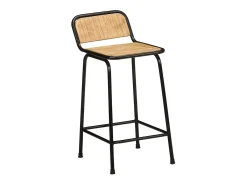 Juego de 4 taburetes de bar de madera maciza de mango en bruto