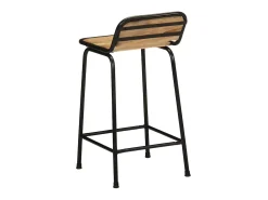 Juego de 4 taburetes de bar de madera maciza de mango en bruto