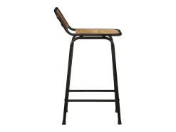 Juego de 4 taburetes de bar de madera maciza de mango en bruto