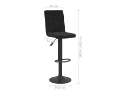 Juego de 2 taburetes de bar de terciopelo negro