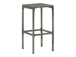 Juego de 4 taburetes de bar con cojines de resina tejida gris