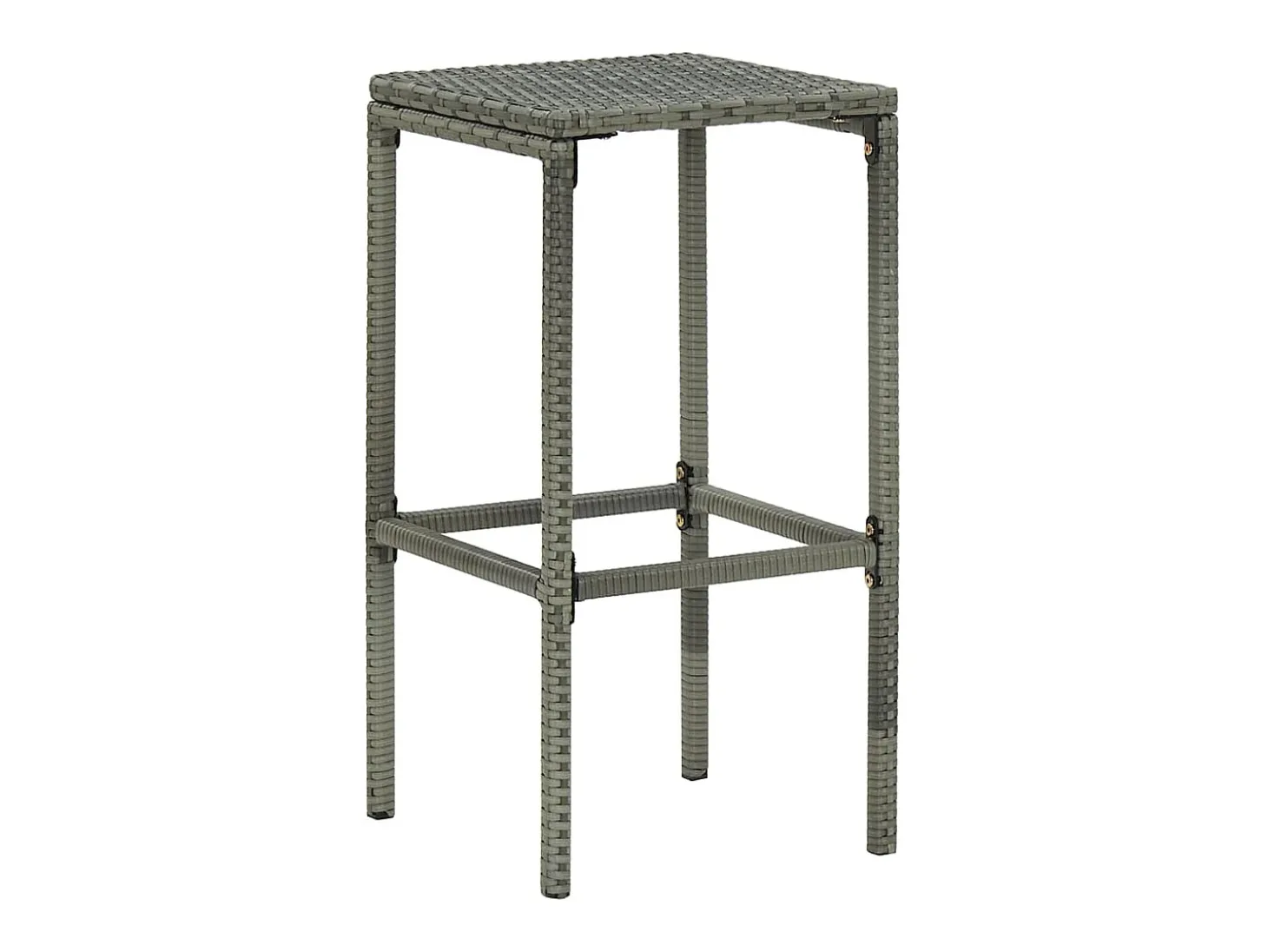 Juego de 4 taburetes de bar con cojines de resina tejida gris