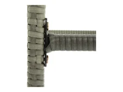 Juego de 4 taburetes de bar con cojines de resina tejida gris