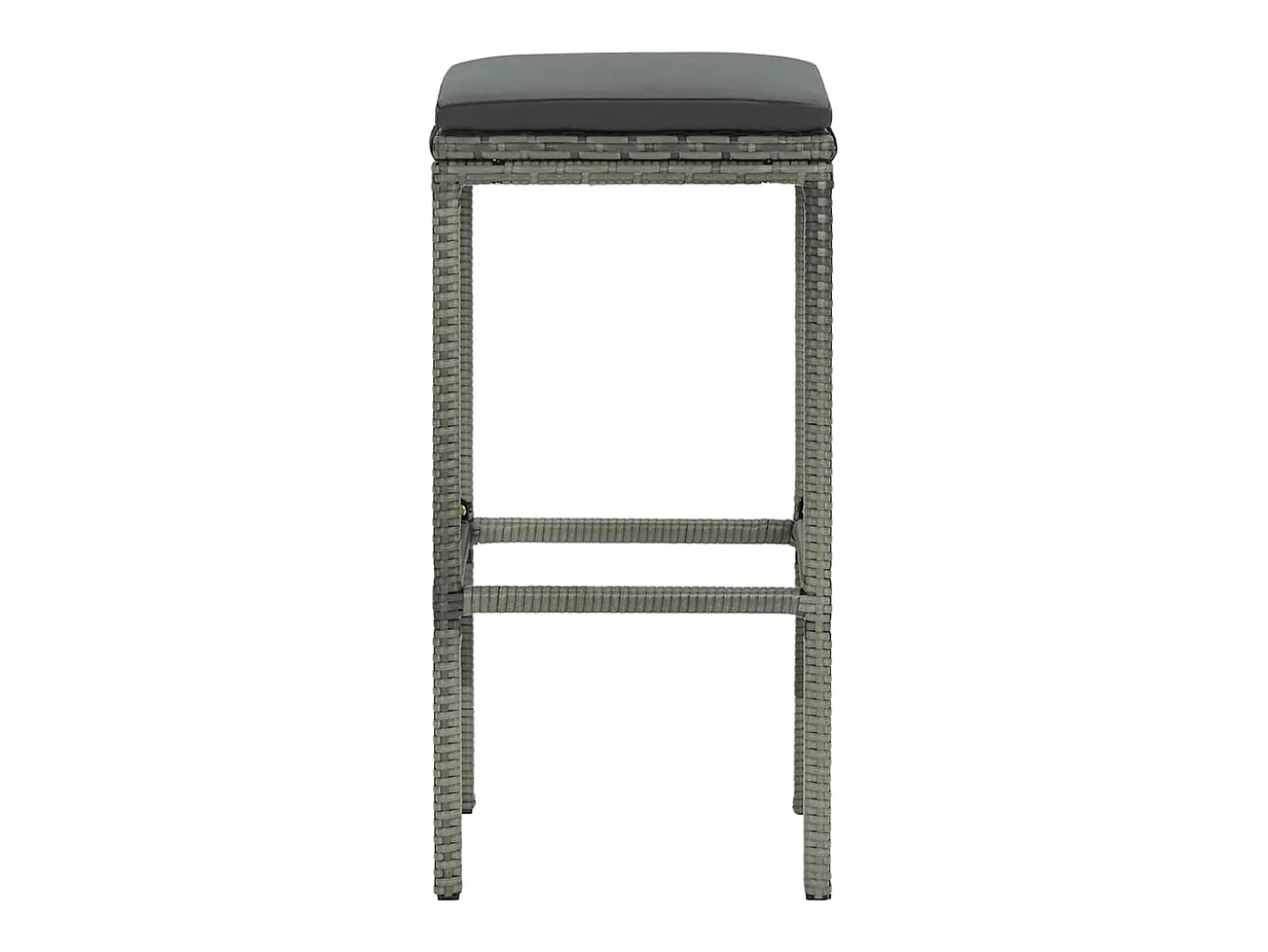 Juego de 4 taburetes de bar con cojines de resina tejida gris