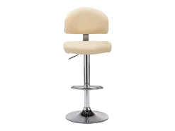 Juego de 2 taburetes de bar de piel sintética color crema