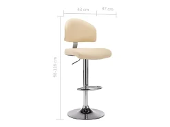 Juego de 2 taburetes de bar de piel sintética color crema