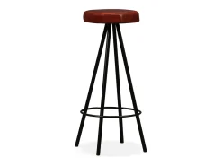 Juego de 4 taburetes de bar de cuero genuino