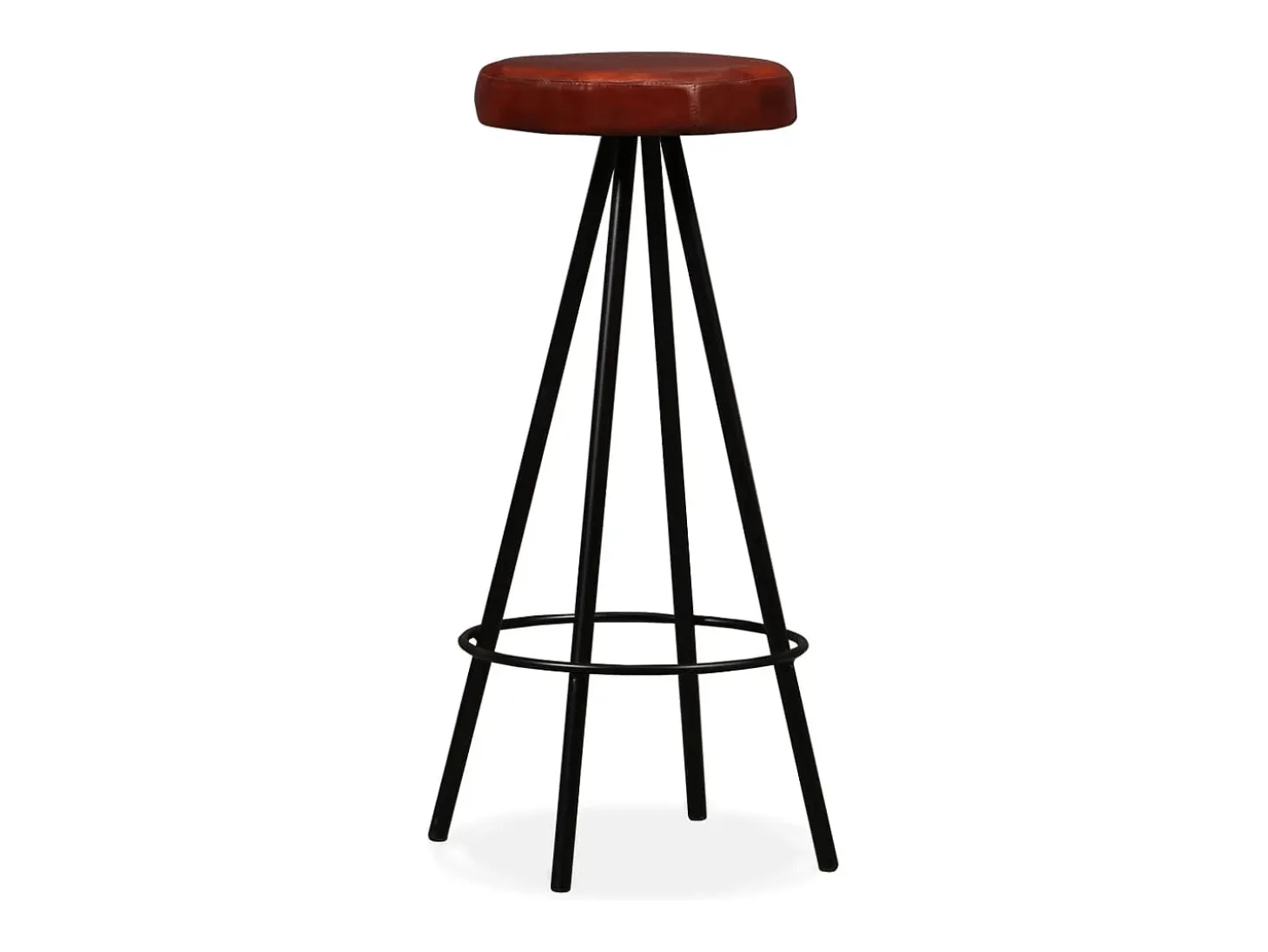 Juego de 4 taburetes de bar de cuero genuino
