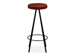 Juego de 4 taburetes de bar de cuero genuino