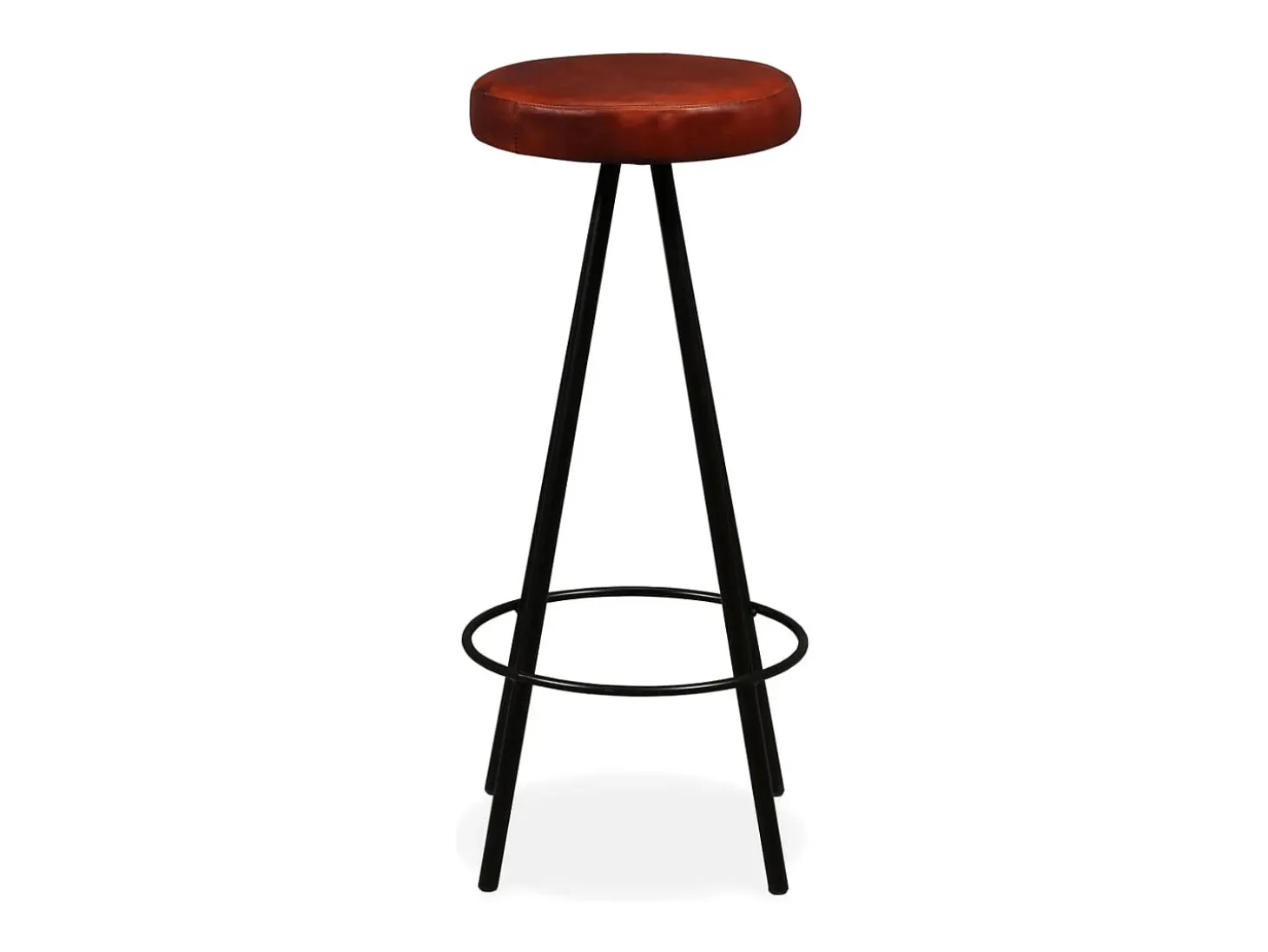 Juego de 4 taburetes de bar de cuero genuino