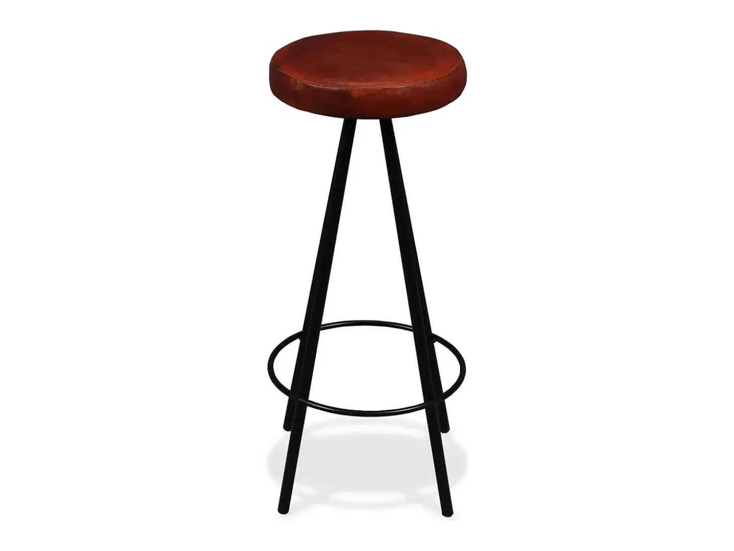 Juego de 4 taburetes de bar de cuero genuino