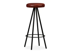 Juego de 4 taburetes de bar de cuero genuino