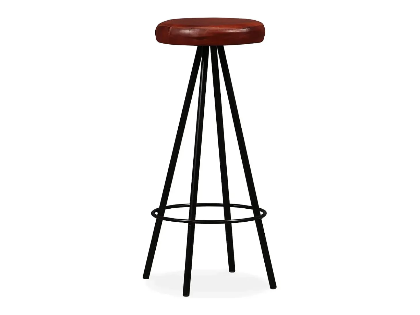 Juego de 4 taburetes de bar de cuero genuino