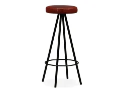 Juego de 4 taburetes de bar de cuero genuino